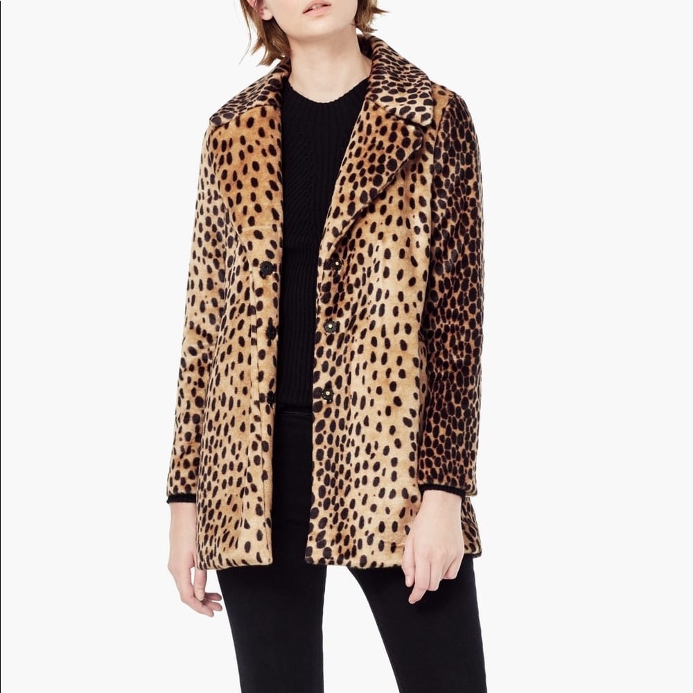 MANGO Leopard Print Coat , XS